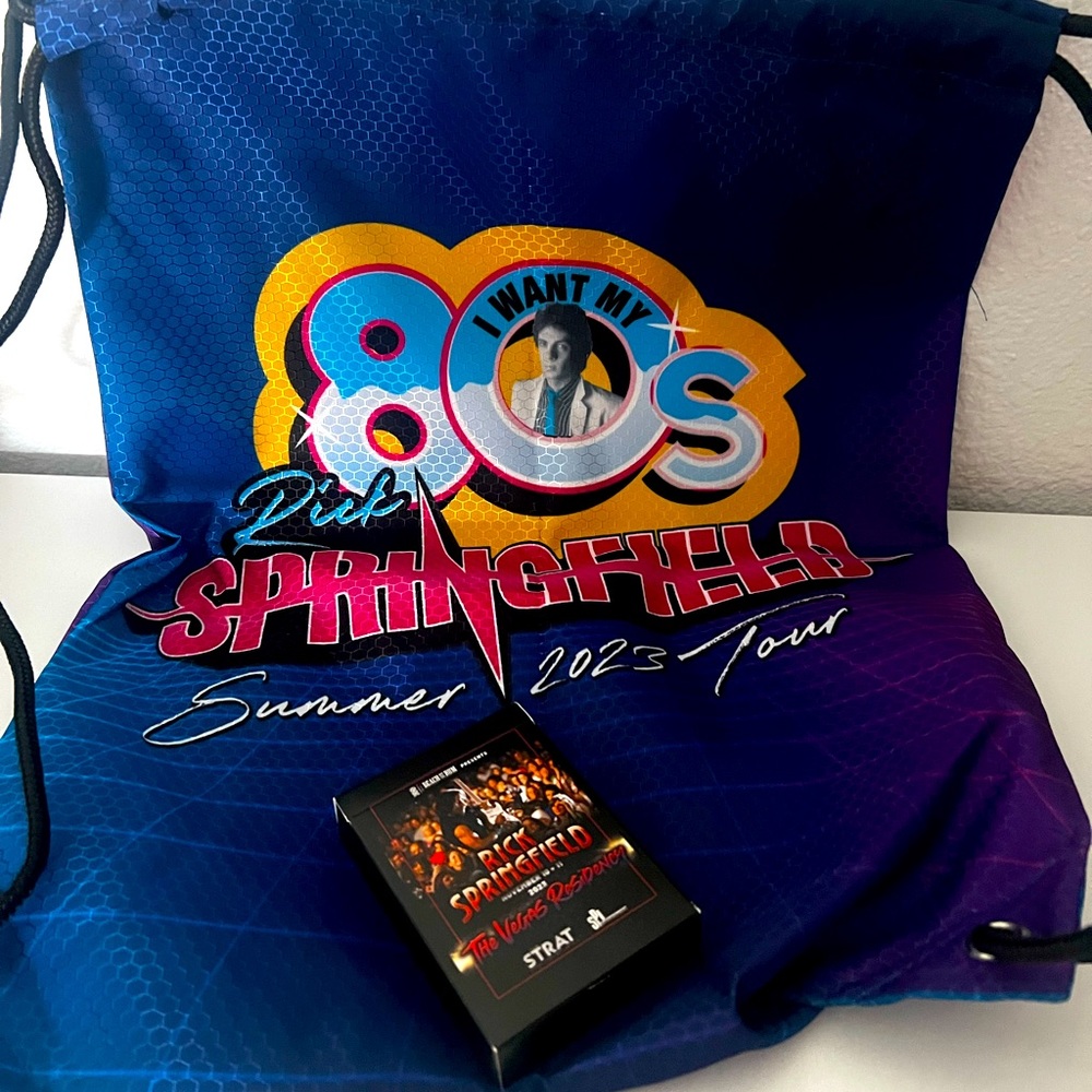 Rick Springfield VIP bag and deck of custom Rick playing cards. Brand new.